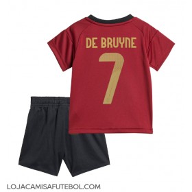 Camisa de Futebol Bélgica Kevin De Bruyne #7 Equipamento Principal Infantil Europeu 2024 Manga Curta (+ Calças curtas)